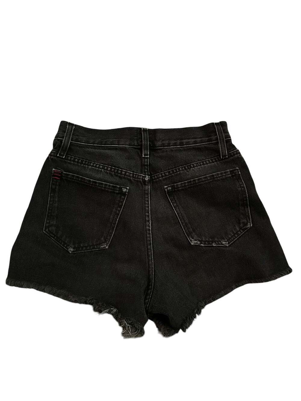 BDG Urban Outfitters Black High-Rise Button-Fly Raw Hem Denim Shorts - Picture 4 of 4